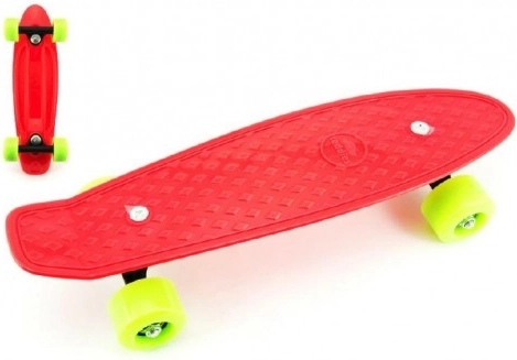 Pennyboard 43 cm s kovovými osami, nosnosť 60 kg – Červený