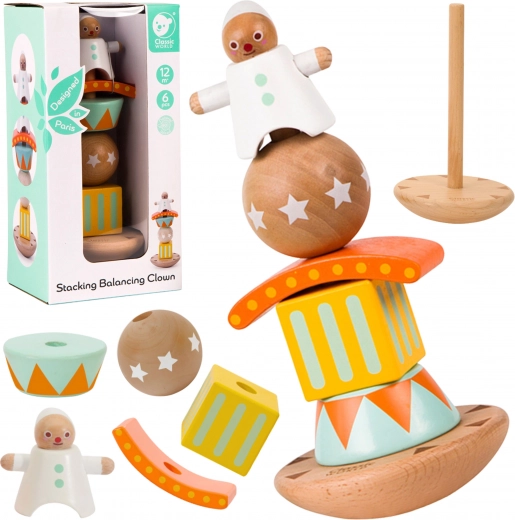 Drevená skladačka Klaun Balancér Classic World