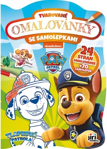 Tvarované omaľovánky Labková patrola so samolepkami