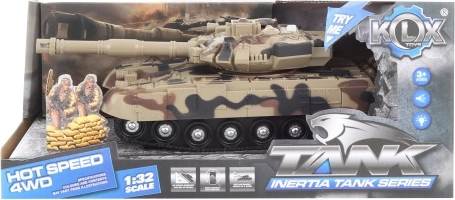Béžový tank na batérie so zotrvačníkom