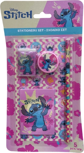 Päťdielna písacia súprava Lilo & Stitch ružová