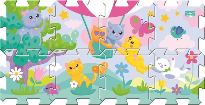 Penové puzzle TREFL roztopašné mačiatka, 8 dielov, hrúbka 1,5 cm