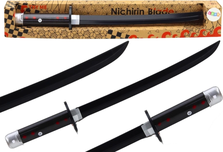 Samurajský meč na batérie so zvukom, čierny