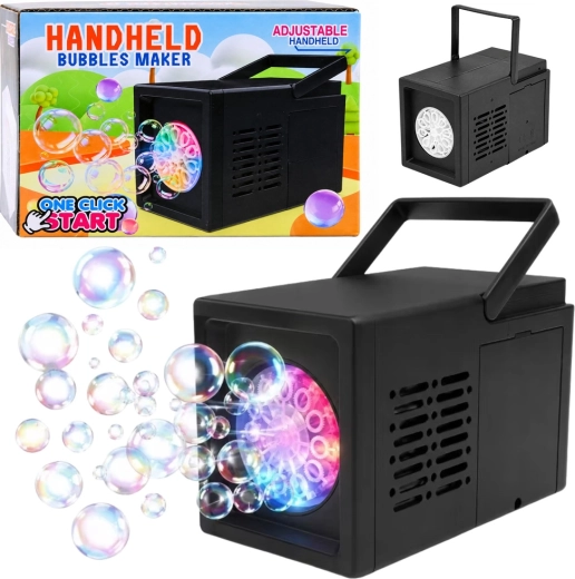 Prenosný automatický bublifuk s 10 otvormi čierny