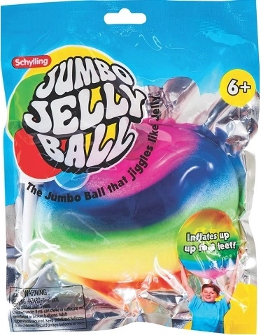 Jumbo jelly lopta dúhová s pumpičkou
