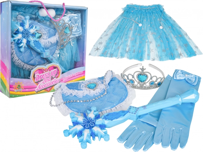 Set malá princezná – svetlomodré šaty a doplnky