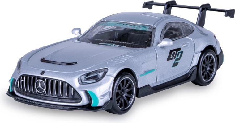 Kovový model Mercedes-AMG GT2 v mierke 1:43, strieborný
