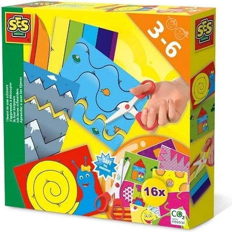 SES Creative učím sa strihať – sada s bezpečnými nožnicami a 16 kartami
