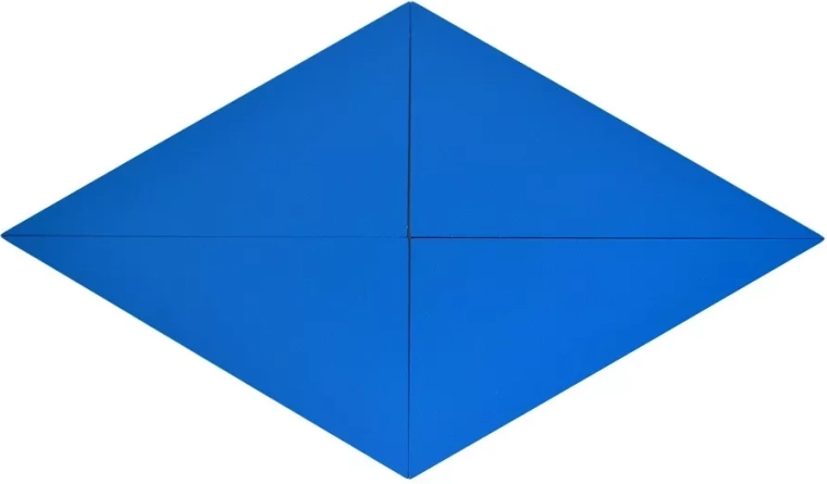 Modré geometrické dieliky na skladanie obrazcov