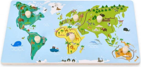 Drevená edukatívna mapa sveta pre deti