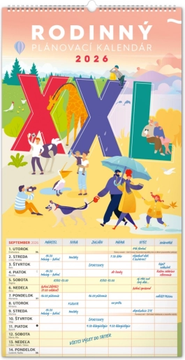 Nástenný kalendár Rodinný plánovací XXL 2026