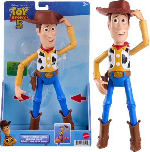 Figúrka Woody z Disney Toy Story 5 s funkciou skladania klobúka, 31 cm