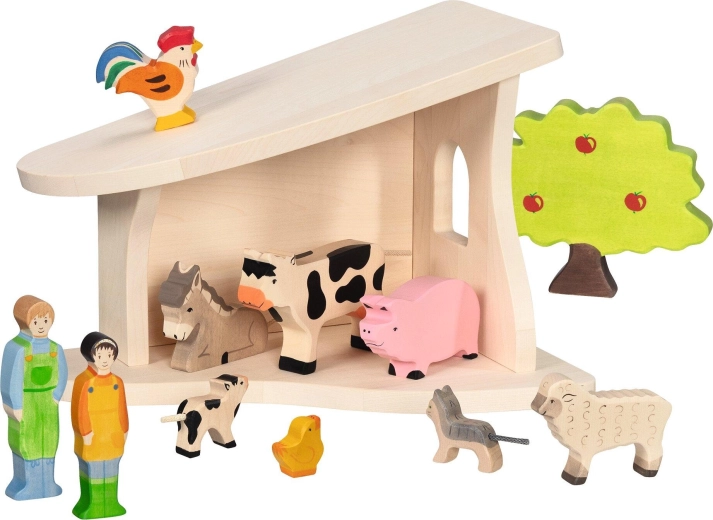 Vianočný betlehem – drevená stajňa s hviezdou - 1 kus