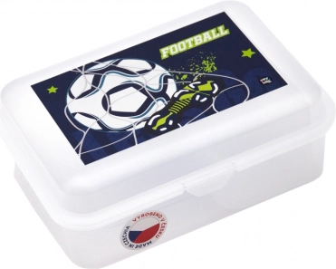Box na desiatu s priehradkou s futbalovým motívom