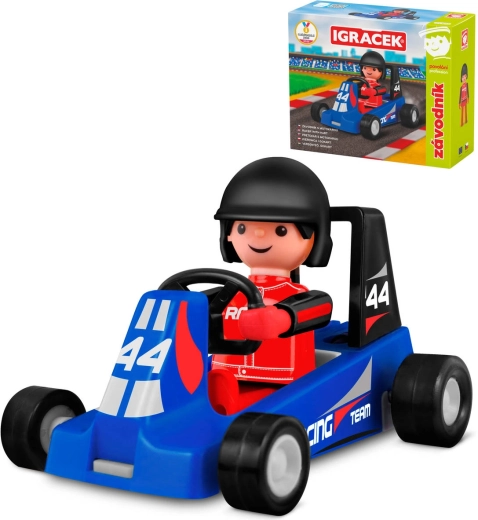 Efko Igráček pretekár s modrou motokárou