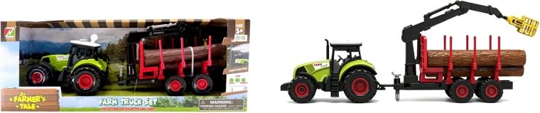 Plejo traktor so zvukmi a prívesom