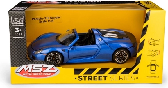 MSZ Porsche 918 Spyder v mierke 1:24, modrý