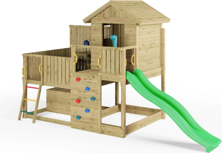 Lezecká stena s farebnými chytmi