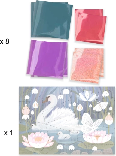 Trblietavá fóliová mozaika so šablónou