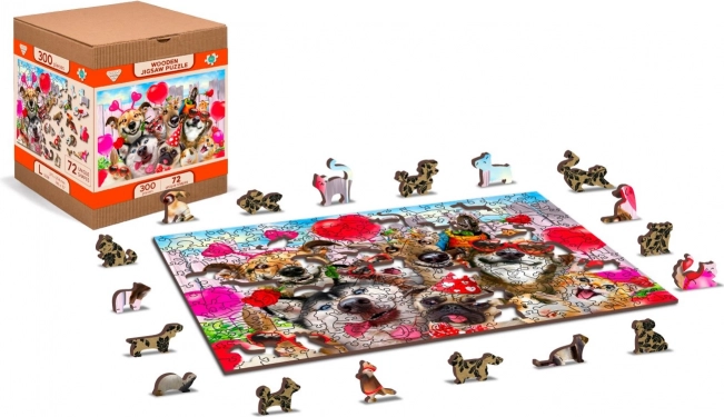 Drevené puzzle Čas na párty 2v1