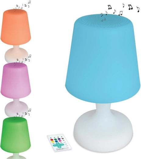 Vodoodolná LED stolová lampa s Bluetooth reproduktorom a diaľkovým ovládaním