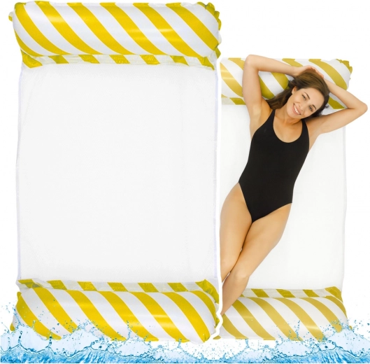 Nafukovacia vodná hojdacia sieť bielo-žltá 120x70cm