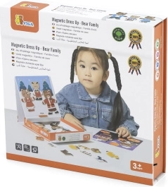 Drevené magnetické obliekanie Viga – medvedia rodina