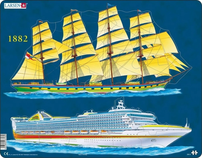 Puzzle LARSEN Lode - minulosť a súčasnosť, 20 dielikov