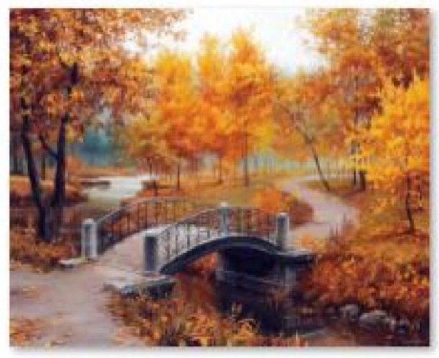 Diamantové vyšívanie (diamond painting) park na jeseň 40 × 30 cm - 1 kus