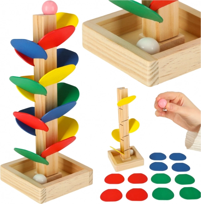 Drevený guľôčkový strom MONTESSORI
