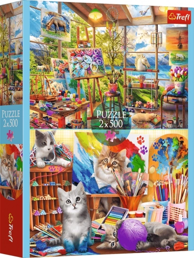 Puzzle 2×500 – Umenie maľovania