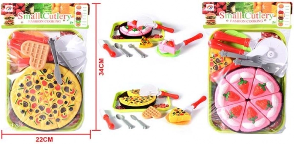 Sada plastových potravín – pizza a torta