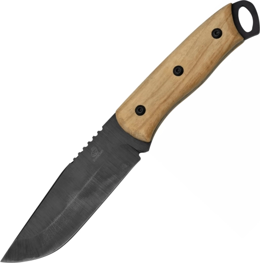 BeaverCraft BSH4 bushcraft nôž s modrenou čepeľou a orechovou rukoväťou, kožené puzdro