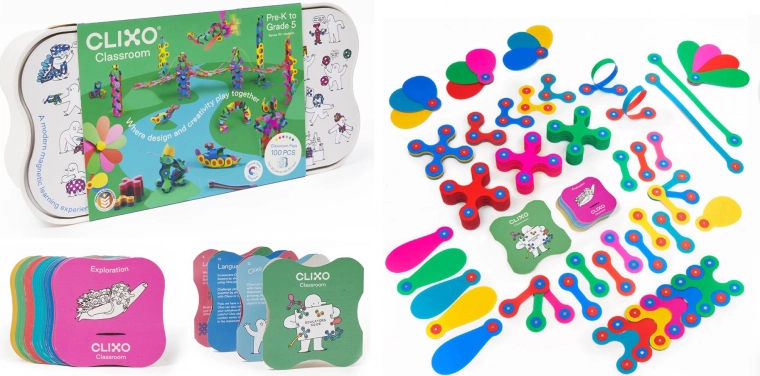 Clixo Classroom magnetická stavebnica 100 dielikov