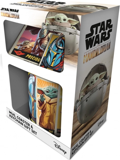 Darčeková sada STAR WARS: THE MANDALORIAN – hrnček, podtácka a kľúčenka