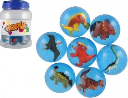 skáčuca loptička s dinosaurom 4 cm – mix druhov
