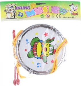 detský bubienok s paličkami a popruhom