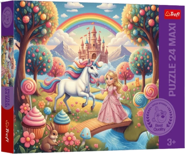 Puzzle Trefl Princezná a jednorožec maxi 24 dielikov