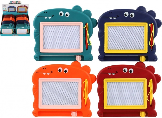 Magnetická kresliaca tabuľa pre deti v tvare dinosaura, 4 farby
