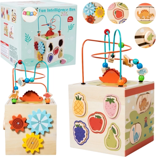 Drevená zmyslová vzdelávacia kocka Montessori
