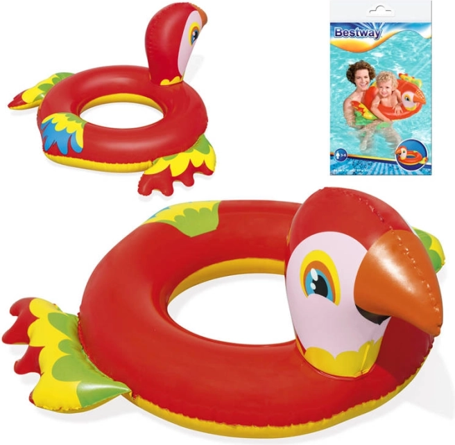 Bestway nafukovací plávací kruh papagáj 84 × 76 cm – Červená
