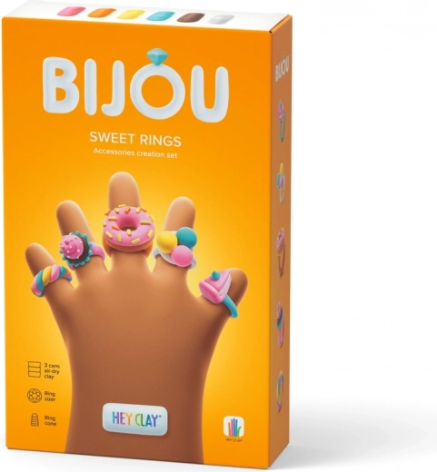 Modelína hey clay bijou sweet rings – sada na výrobu sladkých prstienkov