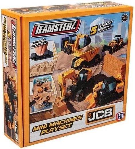 Teamsterz JCB sada mini stavebných strojov s pieskom (5 ks)