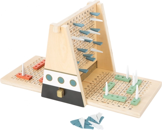small foot strategická hra lode gold edition – drevená námorná bitka