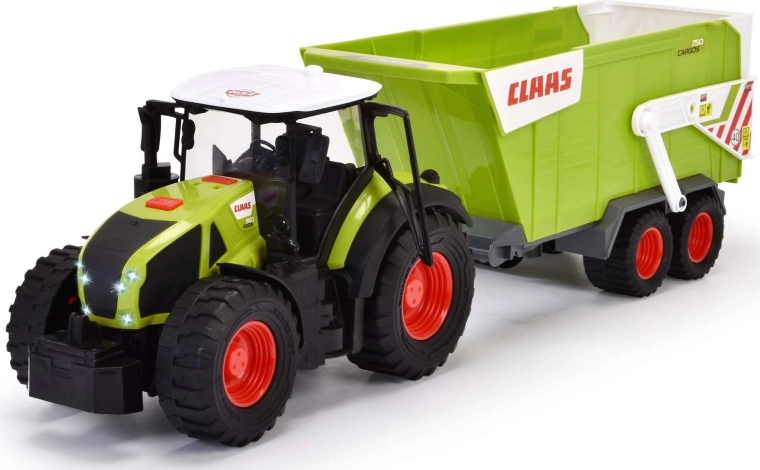 Realistický traktor Claas s prívesom