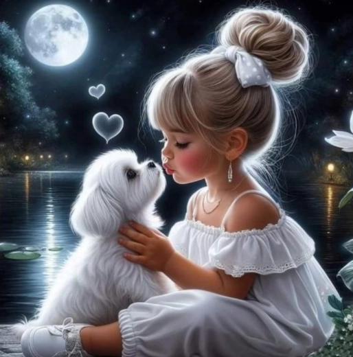 Diamantové maľovanie Dievča so psíkom 30x40cm