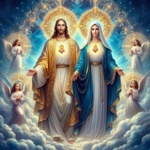 Diamantové maľovanie Ježiš a Panna Mária 30x40 cm