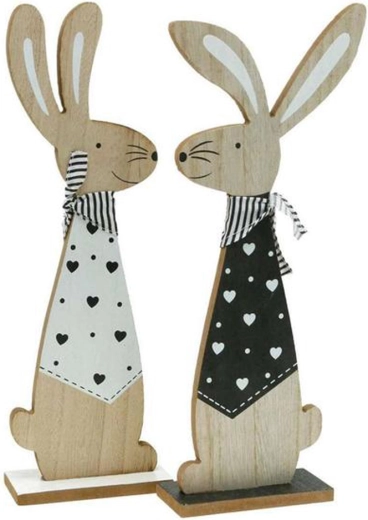 Drevená dekorácia Zajac Glamour 11 × 33 cm