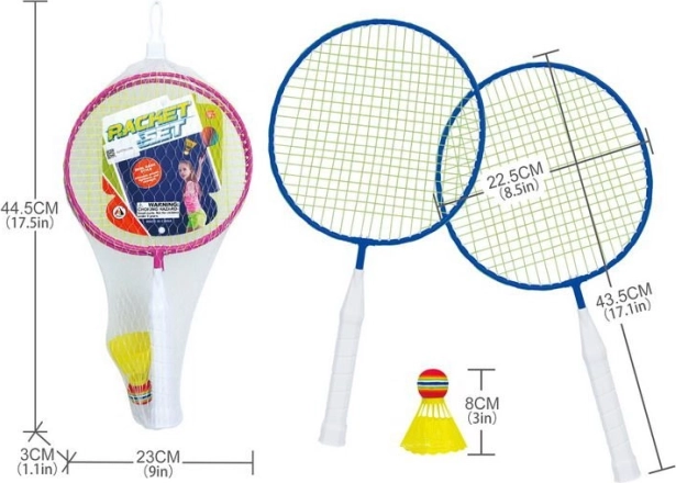Badmintonová súprava s raketami a košíkom