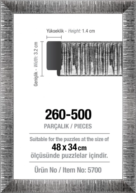 Rám na puzzle 48 × 34 cm strieborný